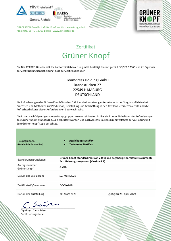 Groene knop certificaat
